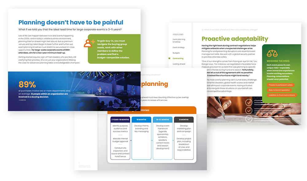 interior spread of event planning guide ebook